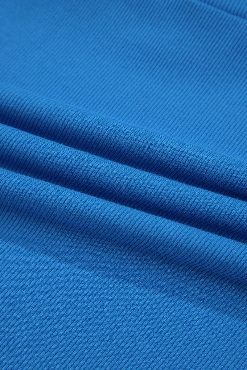 Blue A-line Draped High Waist Phone Pocket Lined Skort - Love Salve